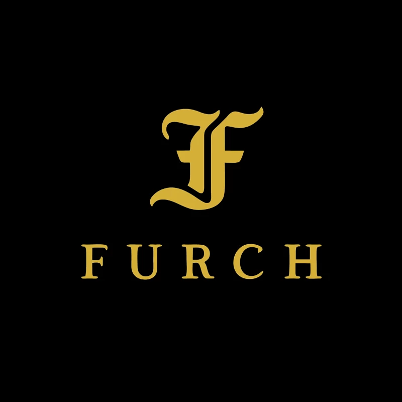 Furch Gold Logo - Luxury Minimalist Typography Design Throw Pillow