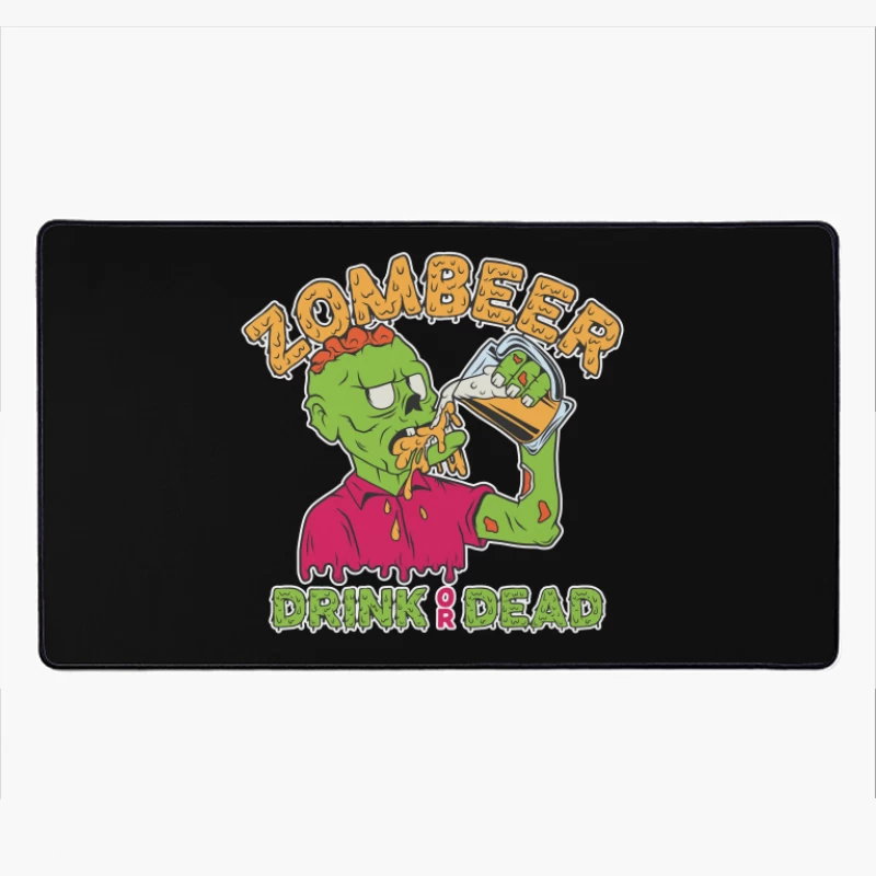 Zombie Beer Illustration Desk Mat