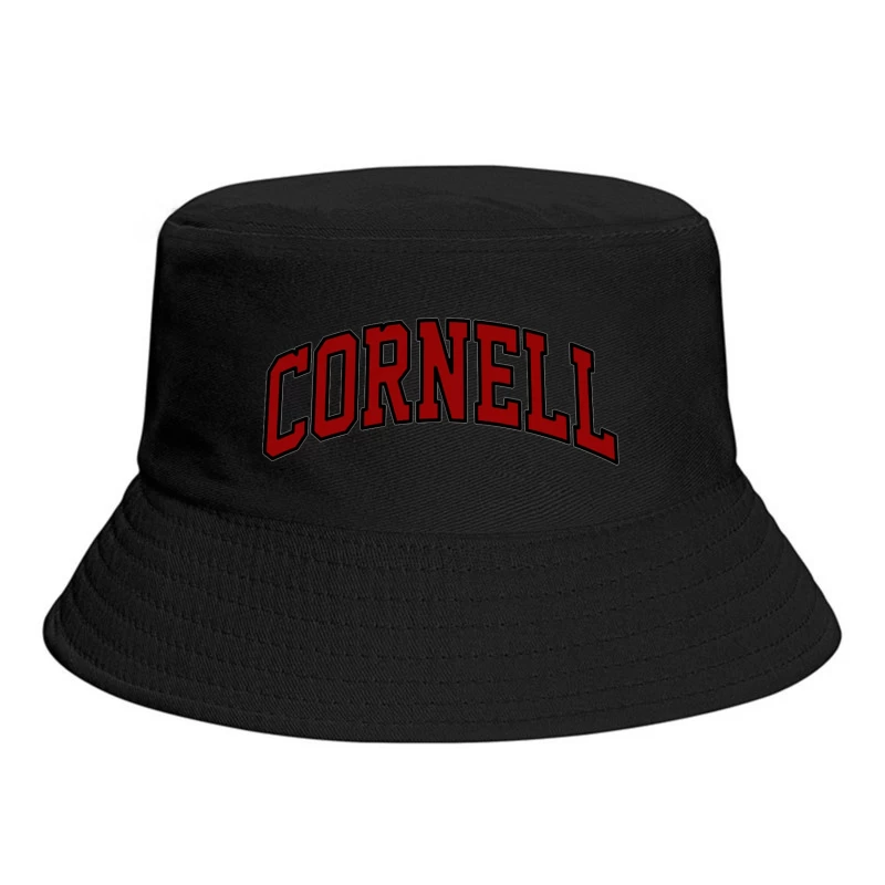 Cornell University Red Arched Text Logo Bucket Hat