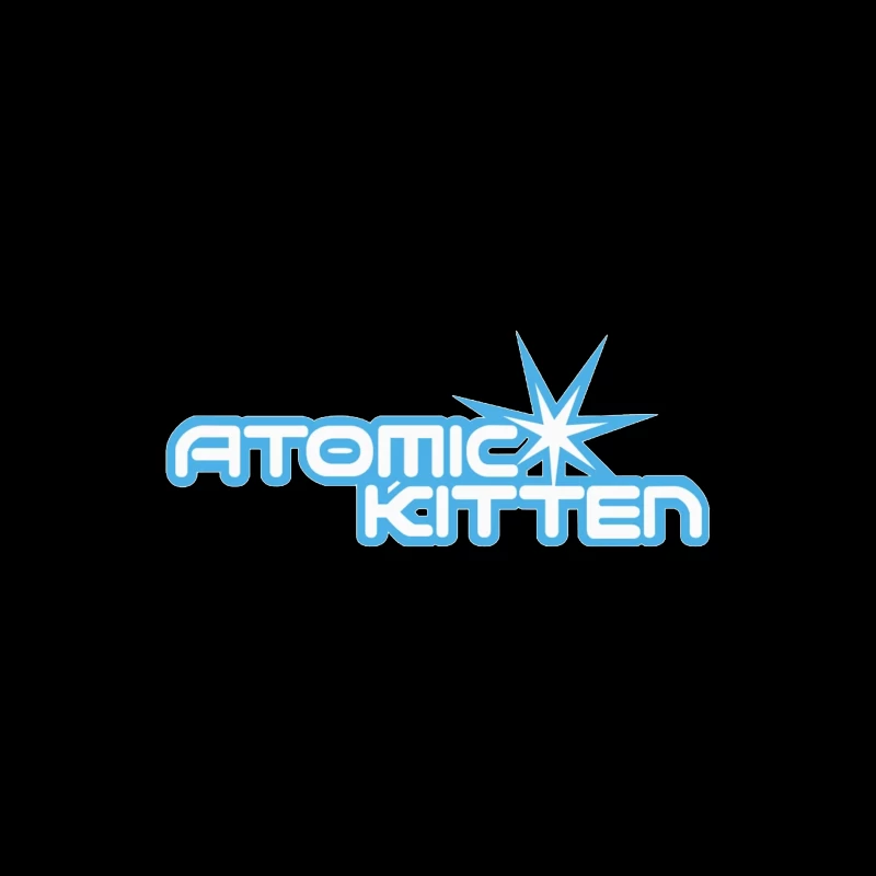 Atomic Kitten Blue Retro Logo Design Tapestry