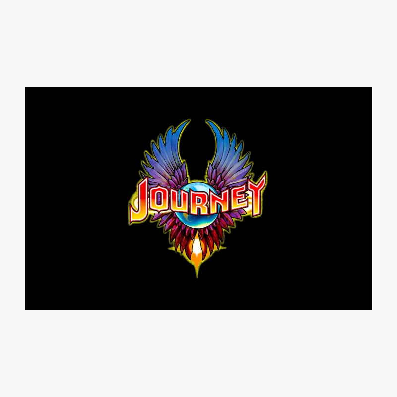 Colorful Winged Logo of Journey Rock Band Travel Mug