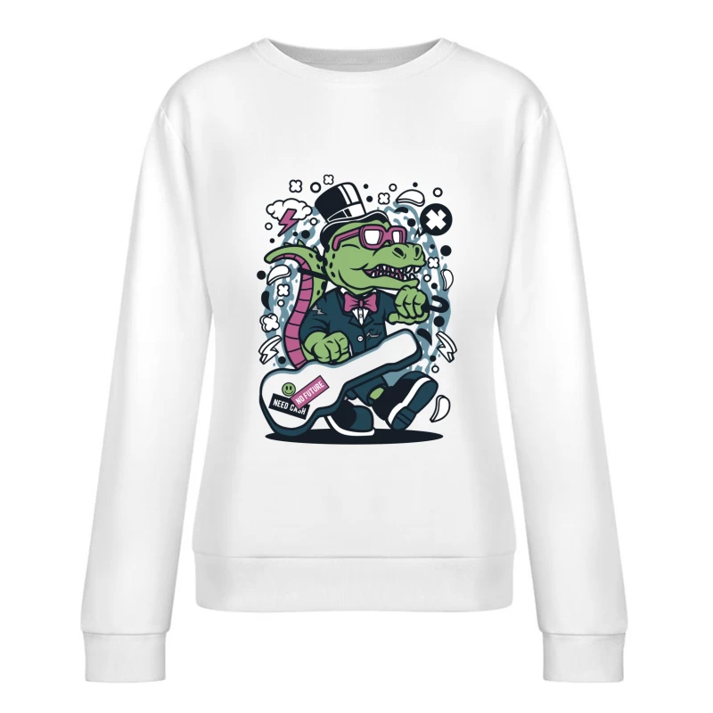 Crocodile rock star élégant Femme Sweat-shirt à enfiler