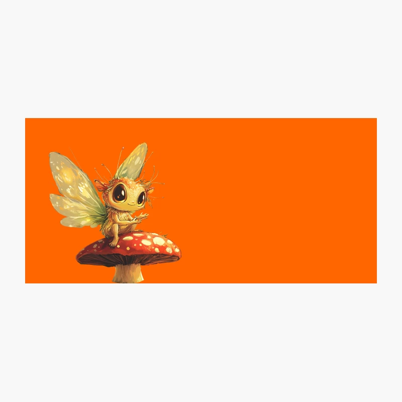 Whimsical Fairy Creature on a Toadstool: A Cute Fantasy Illustration Coffee Mug