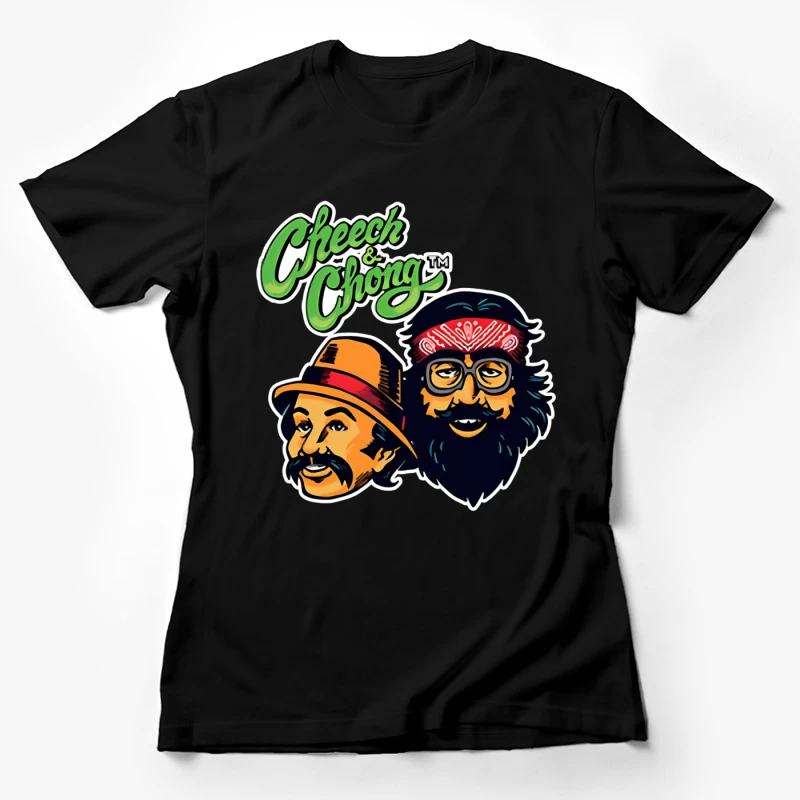 Cheech & Chong Retro Cartoon Logo Design Female T-Shirt