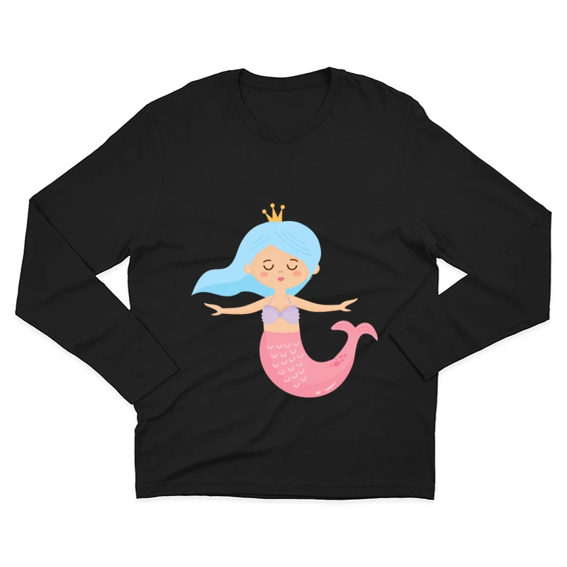 Petite sirène avec couronne Homme Manches Longues T-Shirt
