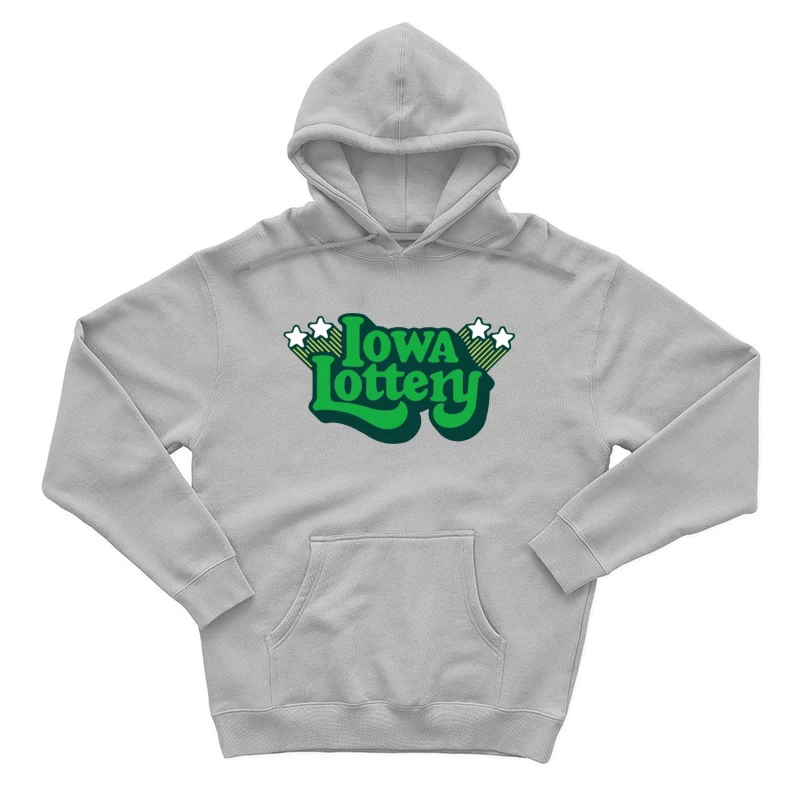 Vintage-Style Iowa Lottery Green Logo with Stars Male Pullover Hoodie