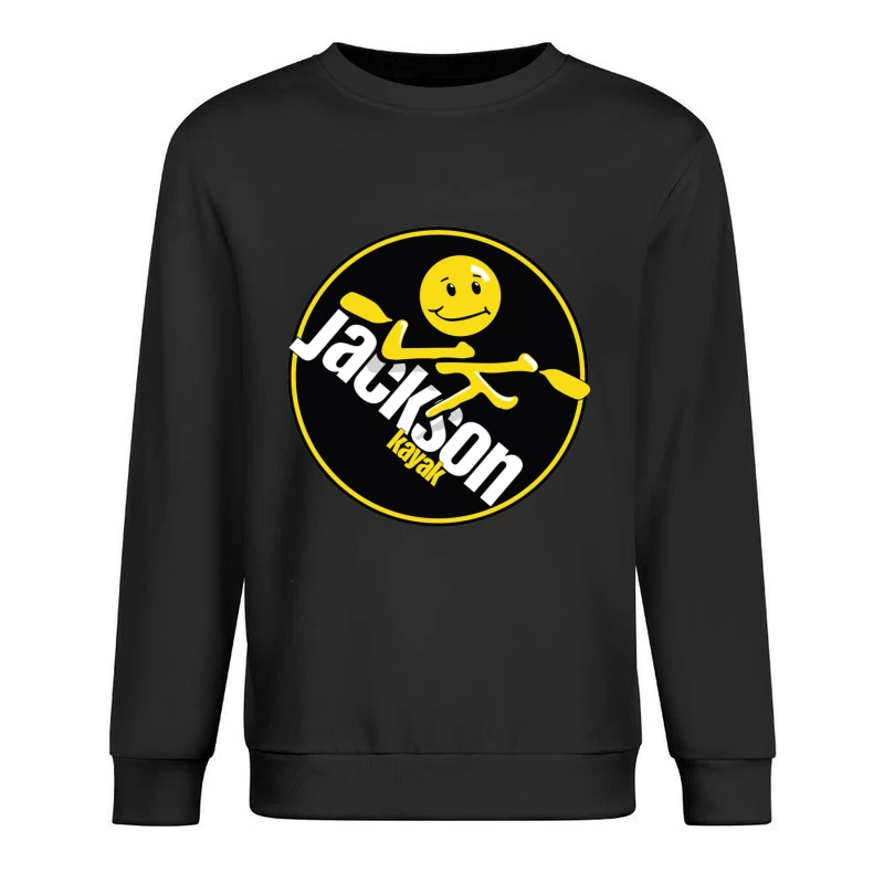 Jackson Kayak Sports Logo with Yellow Smiley Design Male Pullover Sweatshirt