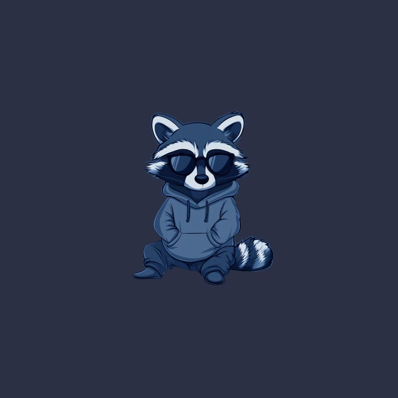 Cool Cartoon Raccoon in Sunglasses and Hoodie Bucket Hat