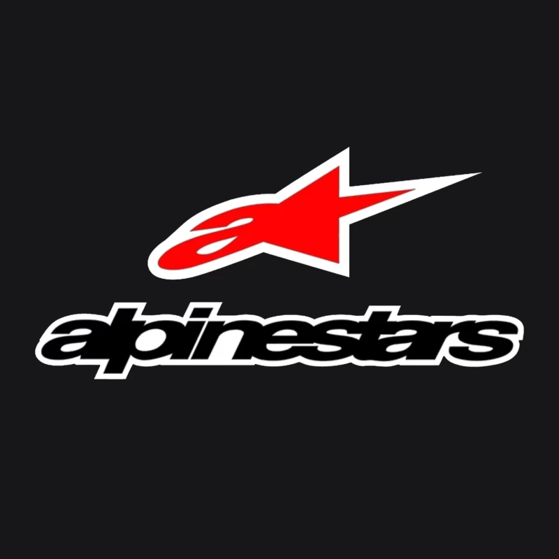 Alpinestars Motorsport Brand Logo with Red Star Design Male Pullover Hoodie