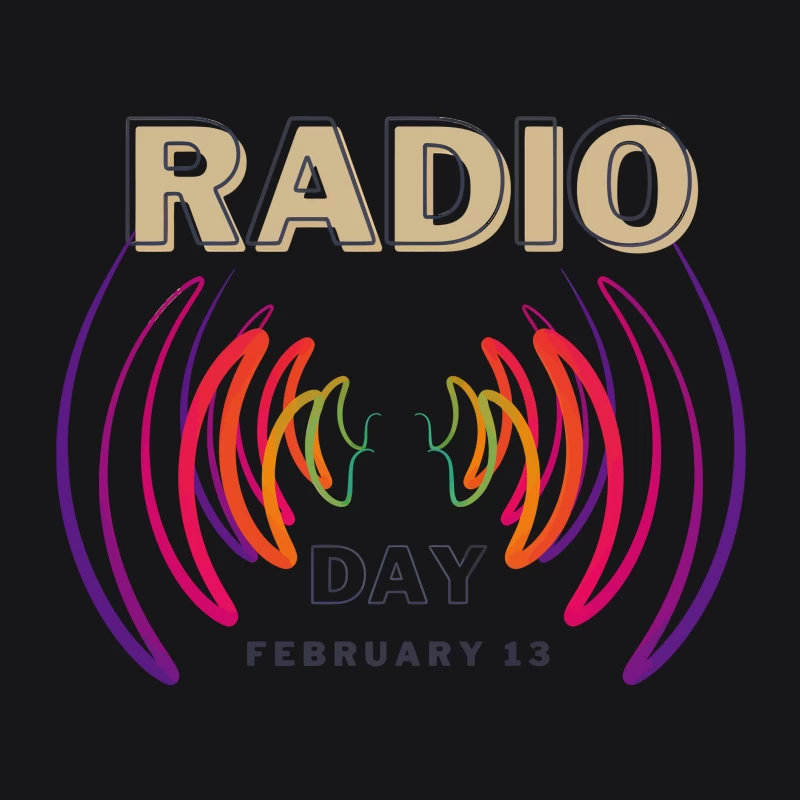 Radio Day – Vibrant Soundwave Celebration Male Pullover Hoodie