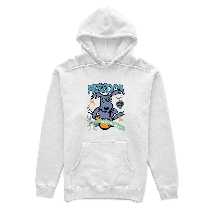 Freiheit, Hund, Meer und Himmel Damen Pullover Hoodie