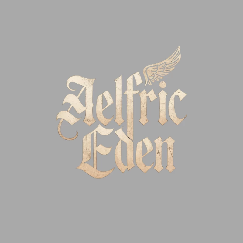 Vintage-Style Winged Typography Logo Female Pullover Hoodie