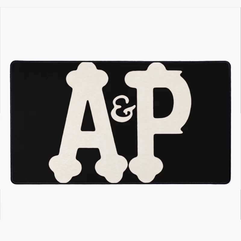 Decorative White AP Letters with Ampersand Desk Mat