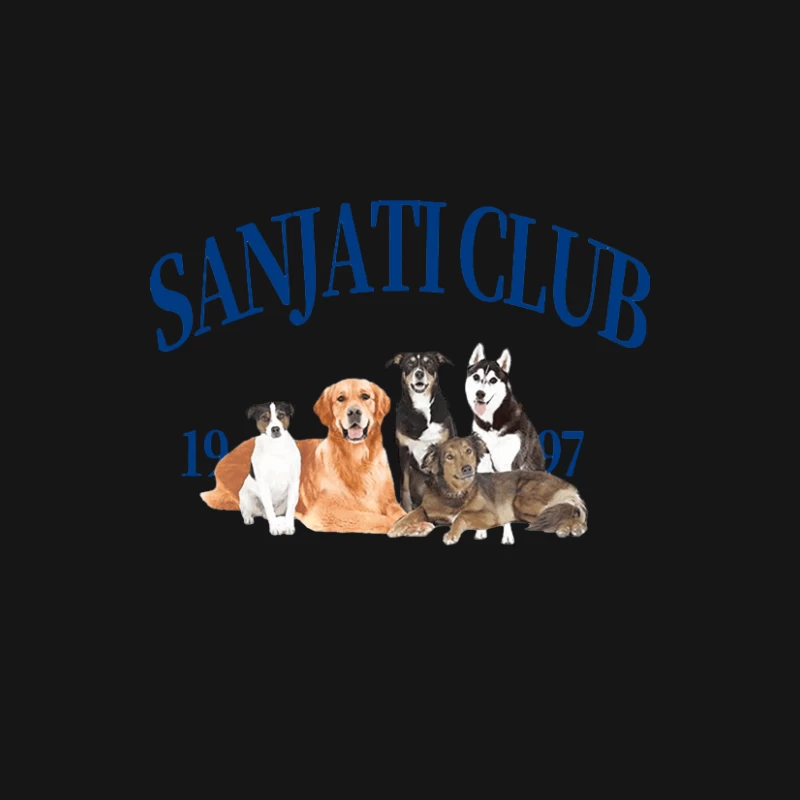 Sanjati Club Hundeillustration 1997 Herren Langarm T-Shirt