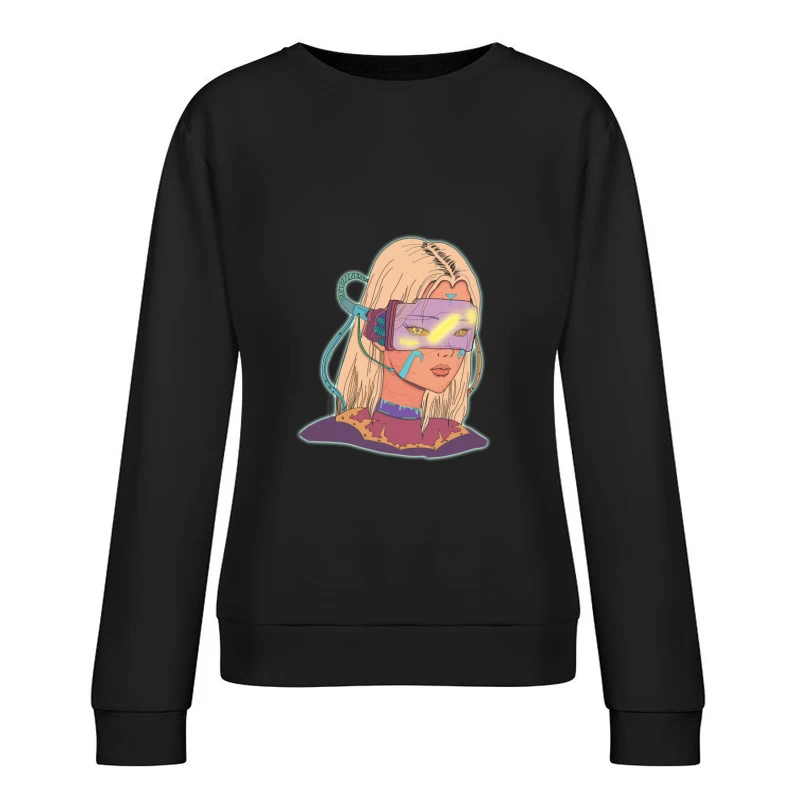 Cyberpunk-Futurismus-Porträt Damen Pullover Sweatshirt