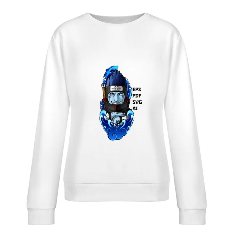 Anime Schwertträger mit blauem Haar Damen Pullover Sweatshirt