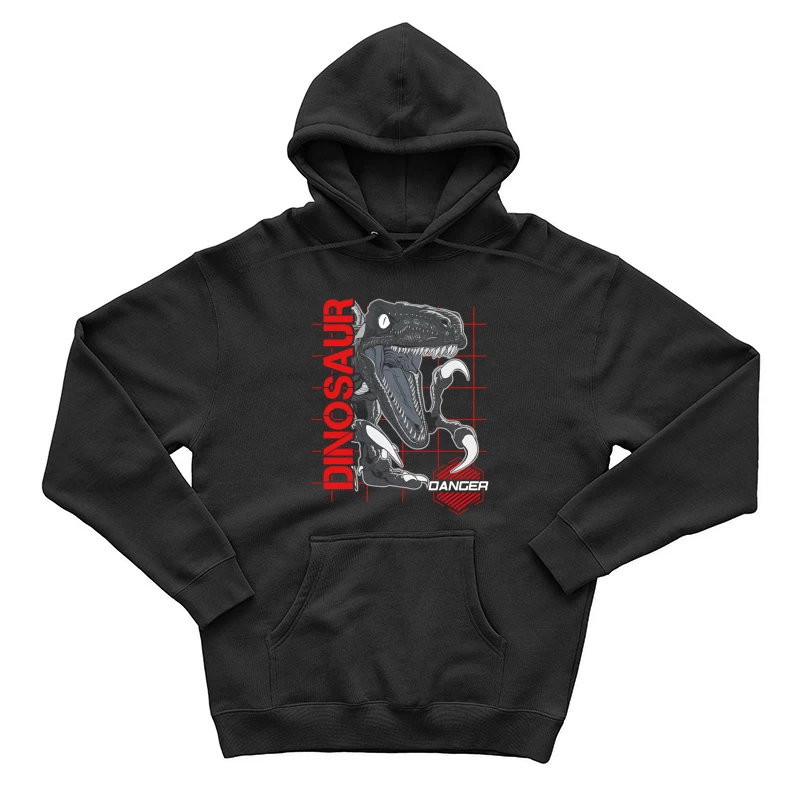 Prehistoric Predator – Velociraptor in Action Male Pullover Hoodie