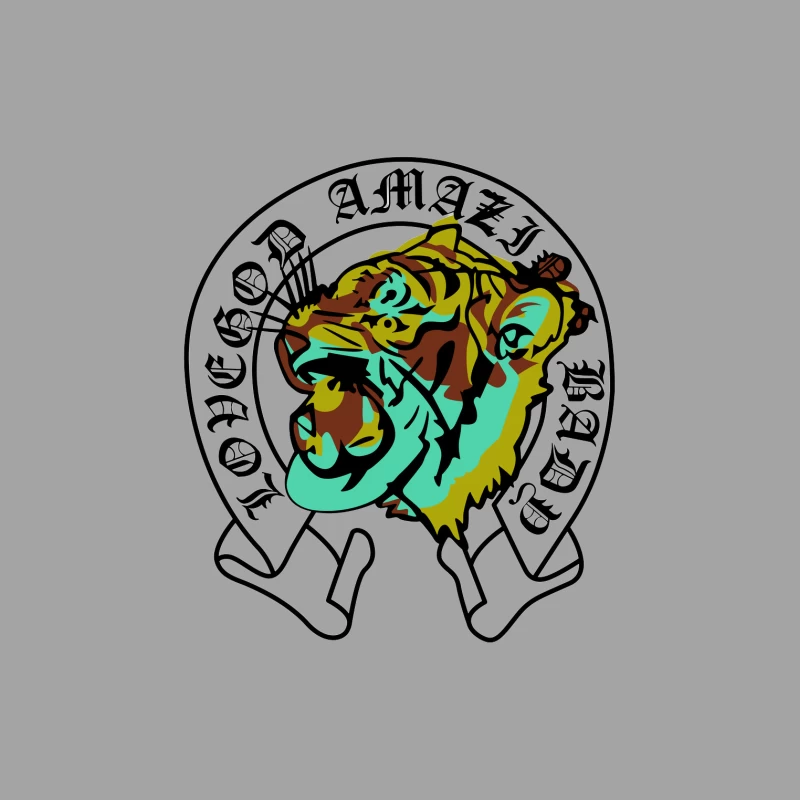 Tigerkopf Design mit Schriftzug Herren T-Shirt