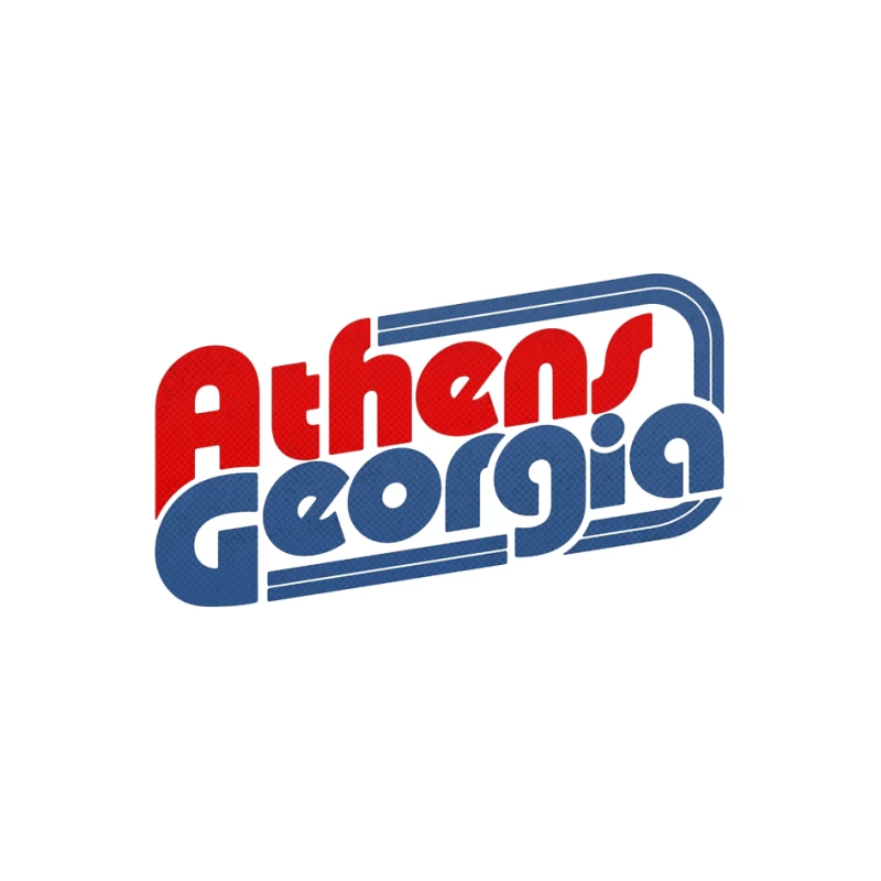 Retro Typography Design for Athens, Georgia Pin