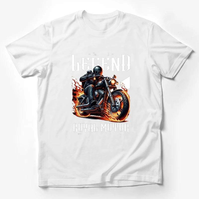 Legendary Flaming Royal Motor Black Motorcycle Illustration Male T-Shirt