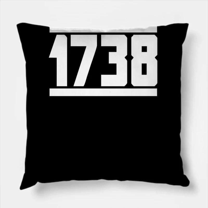 Graphic Design Featuring the Number 1738 Throw Pillow