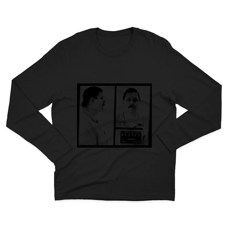 Ed Kemper Mugshot  Retro Aesthetic 80s Style Design Male Long Sleeve T-Shirt