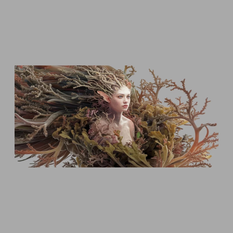 Ethereal Nature Spirit: A Surreal Fantasy Forest Creation Female Pullover Hoodie