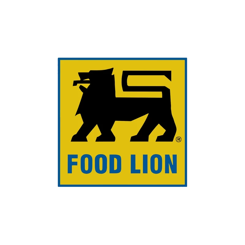 Food Lion Supermarket Chain Logo with Black Lion on Yellow Background Tapestry