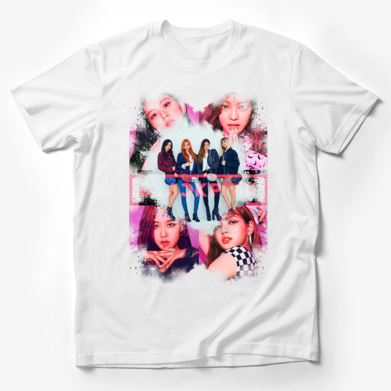 Vibrant K-pop Girl Group Fashion and Performance Showcase Male T-Shirt
