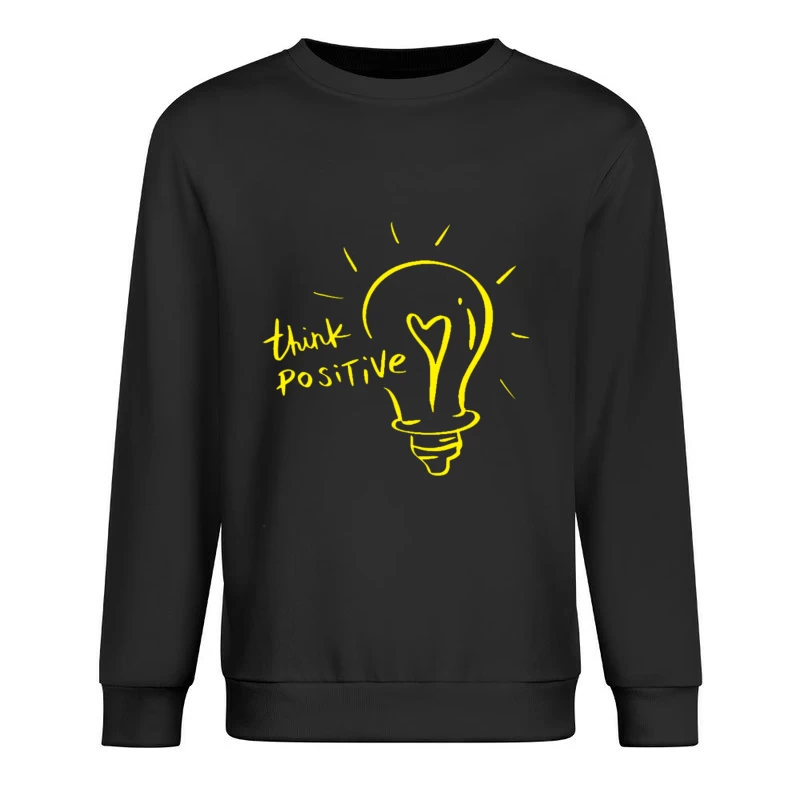 Positive Thinking Light Bulb Illustration Male Pullover Sweatshirt