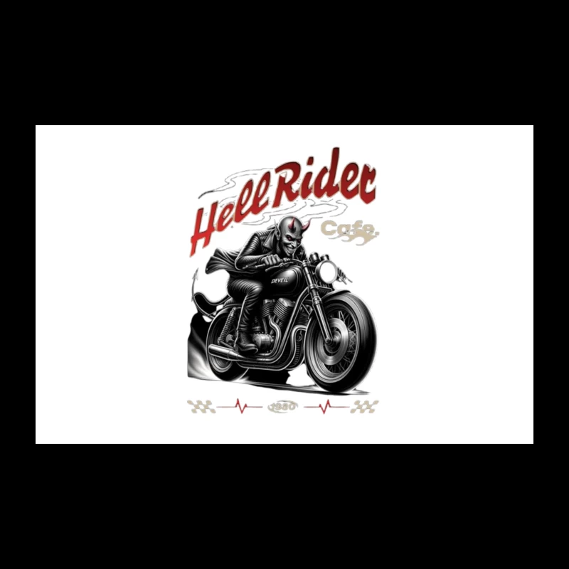 Hell Rider Vintage Cafe Racer Devil Motorcycle Art Travel Mug