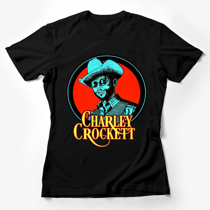 Vintage Charley Crockett Western Music Logo Design Female T-Shirt