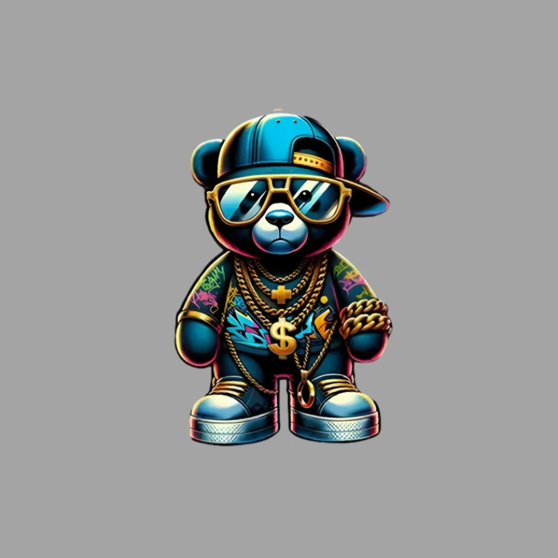 Hip-Hop Teddy Bär mit Goldschmuck Herren T-Shirt