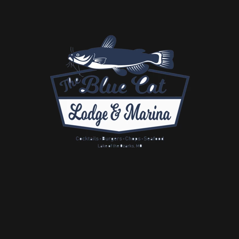 Blue Cat Lodge & Marina Restaurant Logo at Lake of the Ozarks Male Long Sleeve T-Shirt