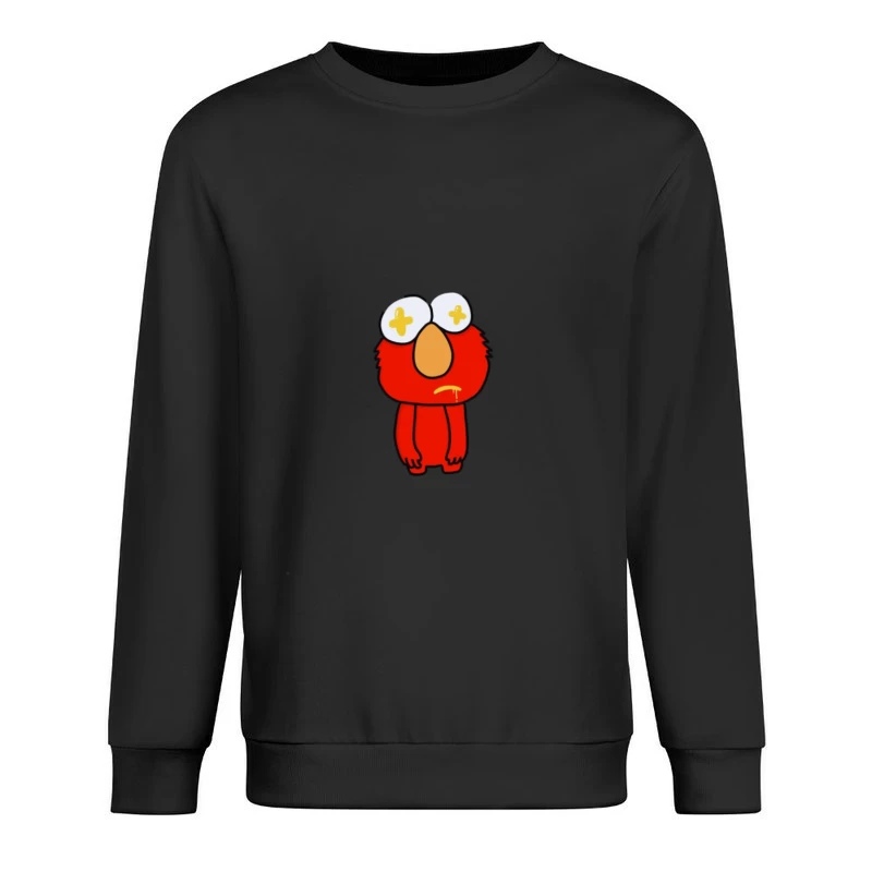 Lustige rote Cartoon-Figur mit großen Augen Herren Pullover Sweatshirt