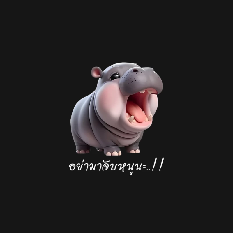 Hippopotame drôle avec texte Femme Manches Longues T-Shirt