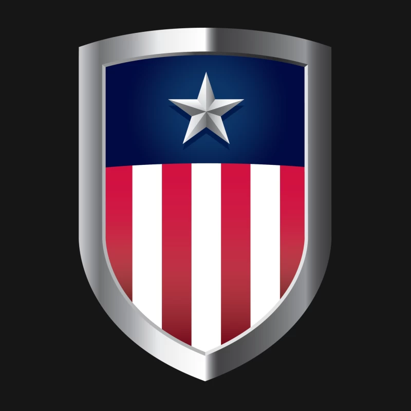 Star and Stripes Shield Male T-Shirt