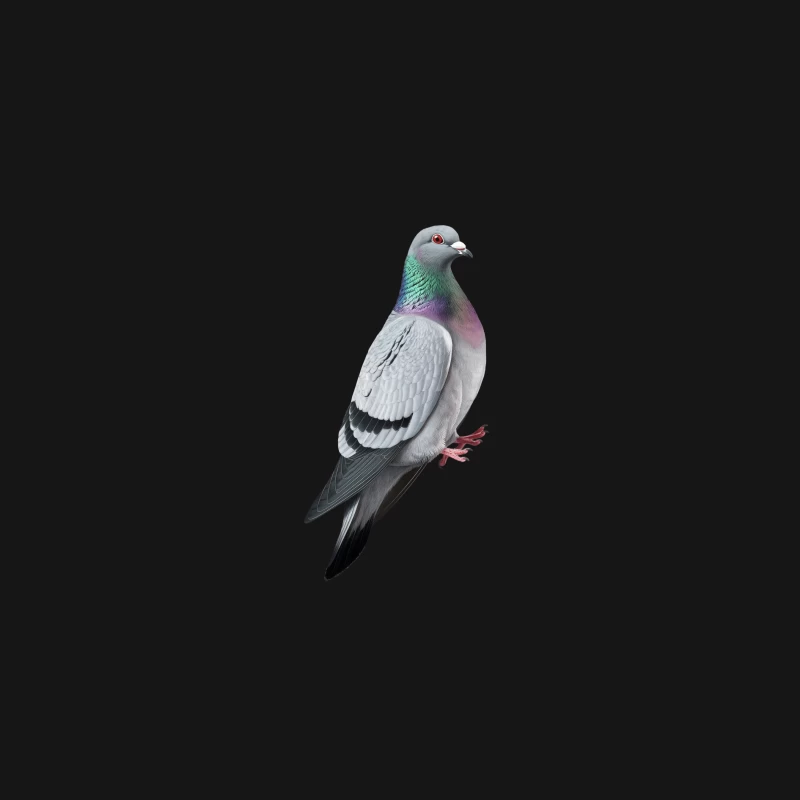 Iridescent Rock Dove: A Close-up of Urban Wildlife Desk Mat
