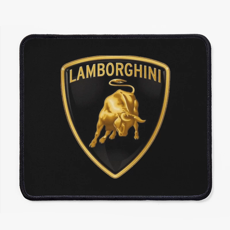 Lamborghini Luxury Automotive Brand Logo with Golden Bull Emblem Mouse Pad