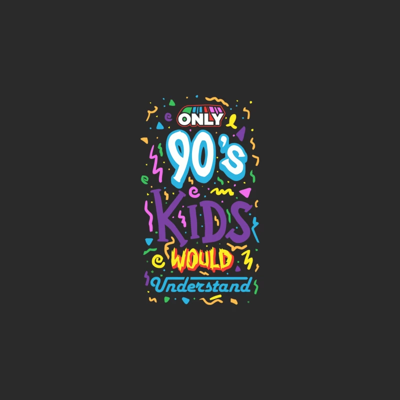 90s Kids Nostalgia: Colorful Retro Typography Baseball Cap