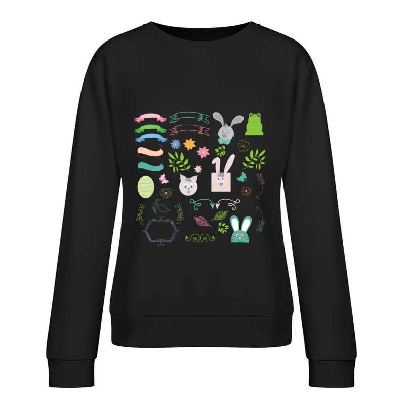 Éléments Printaniers Colorés Femme Sweat-shirt à enfiler