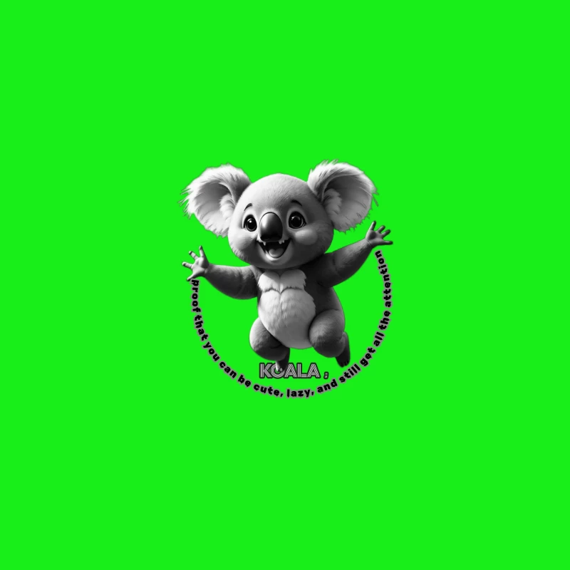 Cute Animated Koala Showing Joy and Attention iPhone Case
