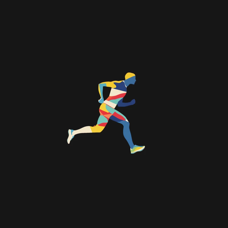 Colorful Geometric Runner in Motion Desk Mat