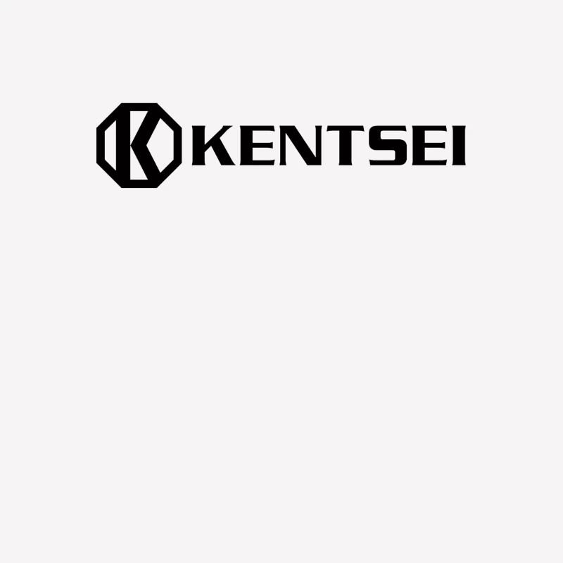 Kensei Black and White Geometric Brand Logo Female T-Shirt