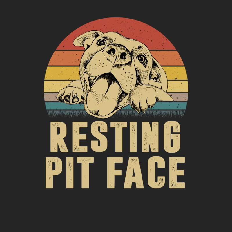 Visage de pit bull sur fond rétro Femme Sweat-shirt à enfiler