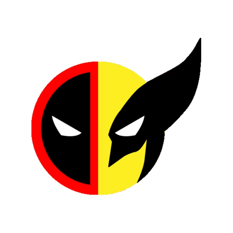 Merged Superhero Logo: Deadpool and Wolverine Tapestry