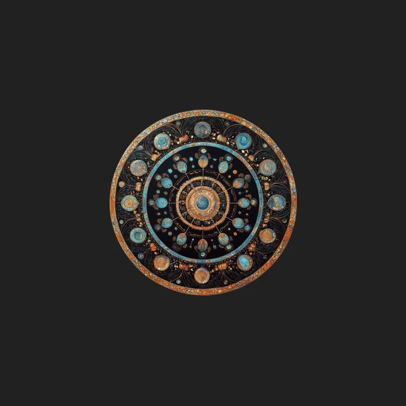 Intricate Cosmic Mandala with Celestial Motifs Bucket Hat