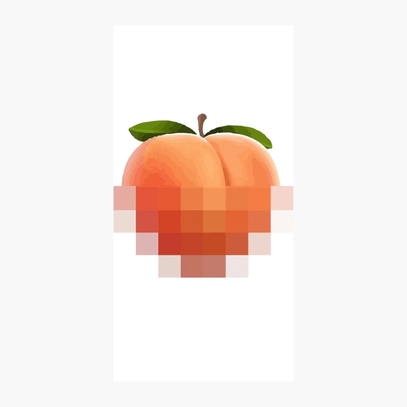 Partially Pixelated Peach Illustration iPhone Case