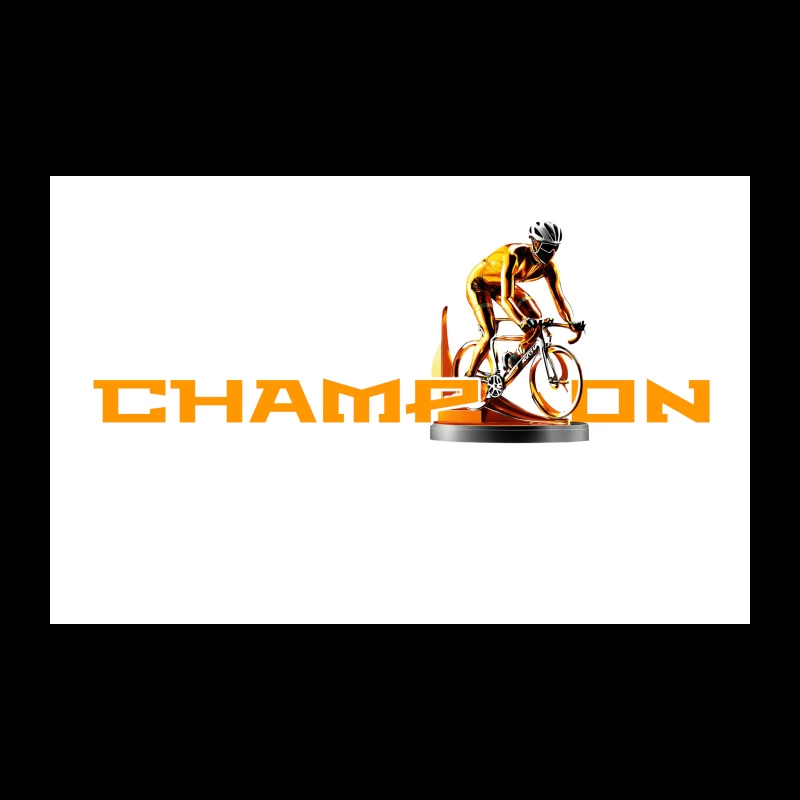 Champion Cycling Sports Logo with Trophy Cyclist Travel Mug