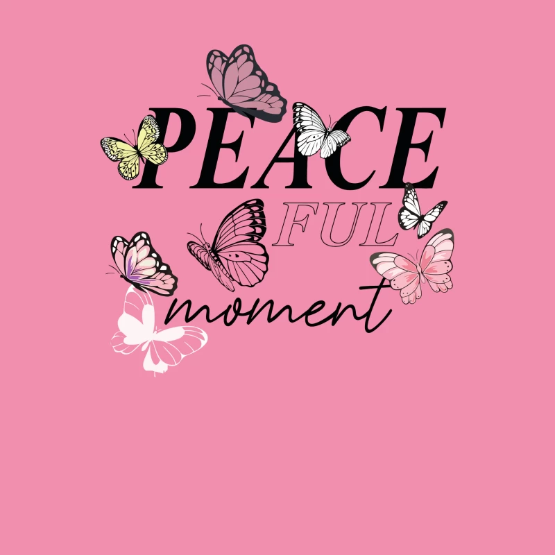 Peaceful Moment – Elegant Butterfly Serenity Female T-Shirt